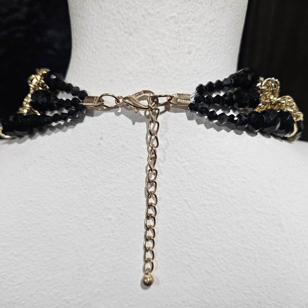 Kaymen Jewelry Gold-Plated Copper Chains Crystal Stone Knit Choker Necklace - Picture 5 of 7